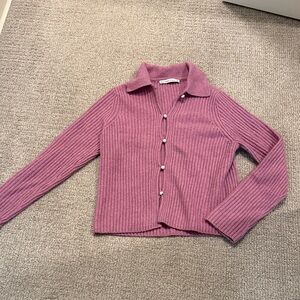 Abercrombie & Fitch Mauve Ribbed Cardigan